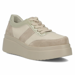 Leather sneakers Filippo DP6107/24 BE beige