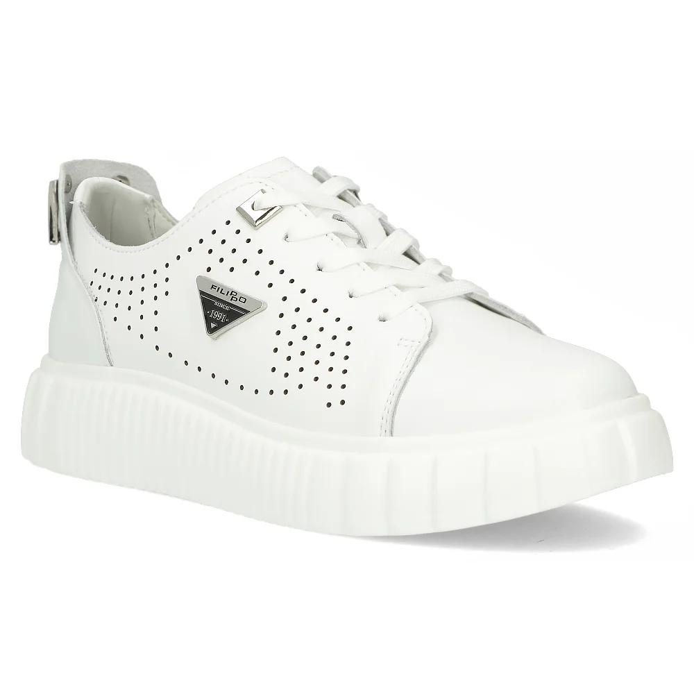 Leather sneakers Filippo DP6120/24 WH white