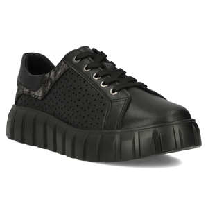 Leather sneakers Filippo DP6164/24 BK black