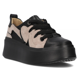 Leather sneakers Filippo DP6684/24 BK black