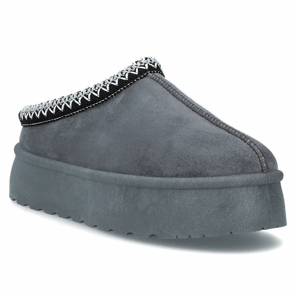 Fur slippers Filippo DK6662/24 GR grey