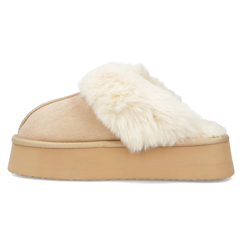 Fur slippers Filippo DK6679/24 BE beige