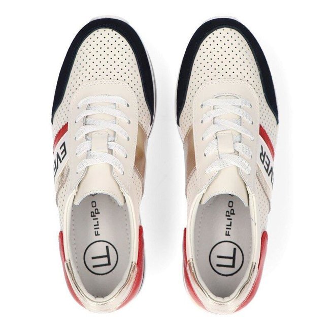 Leather Sneakers Filippo DP1414/21 WH white