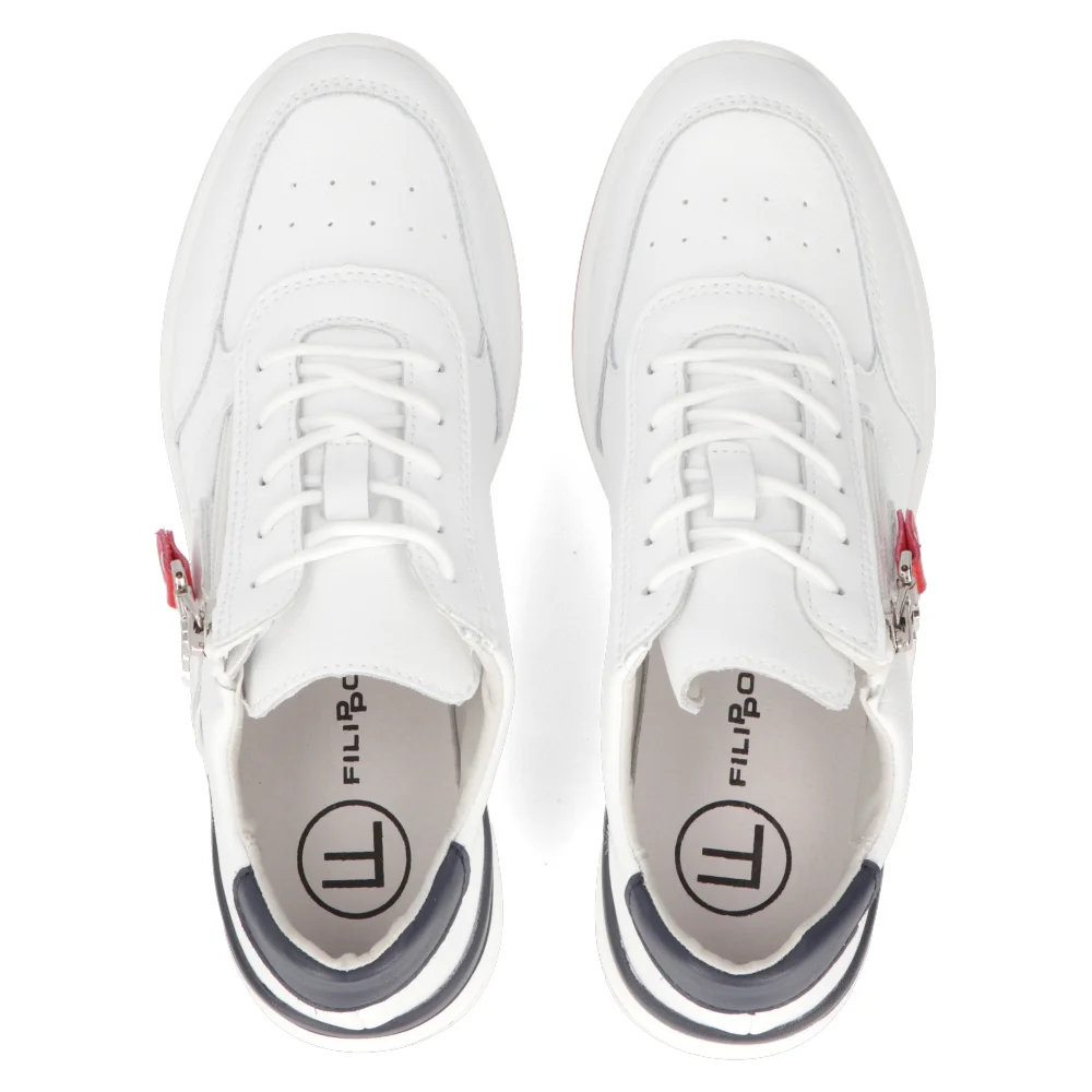 Leather Sneakers Filippo DP6083/24 WH NV white