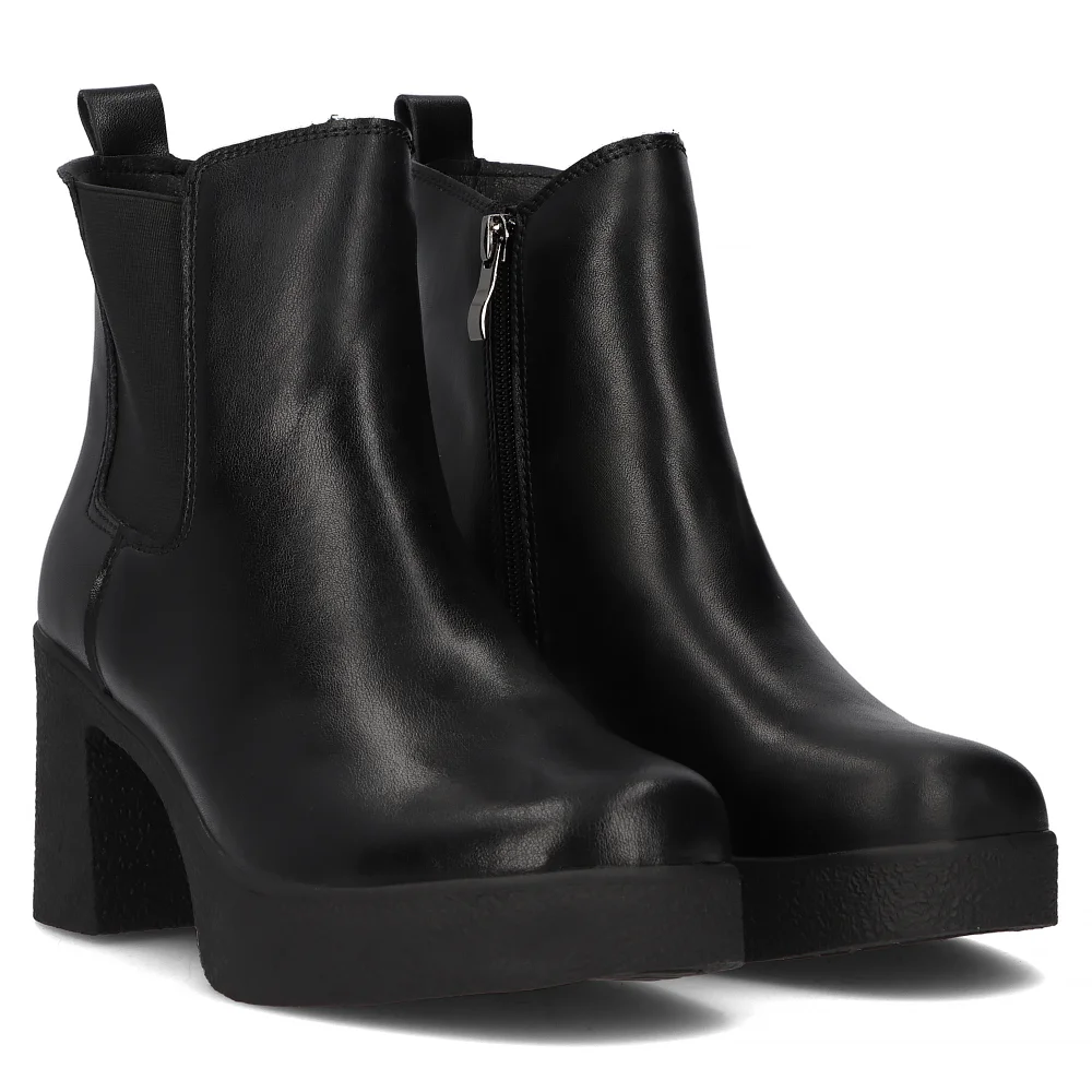 Leather ankle boots DBT6469/24 BK black