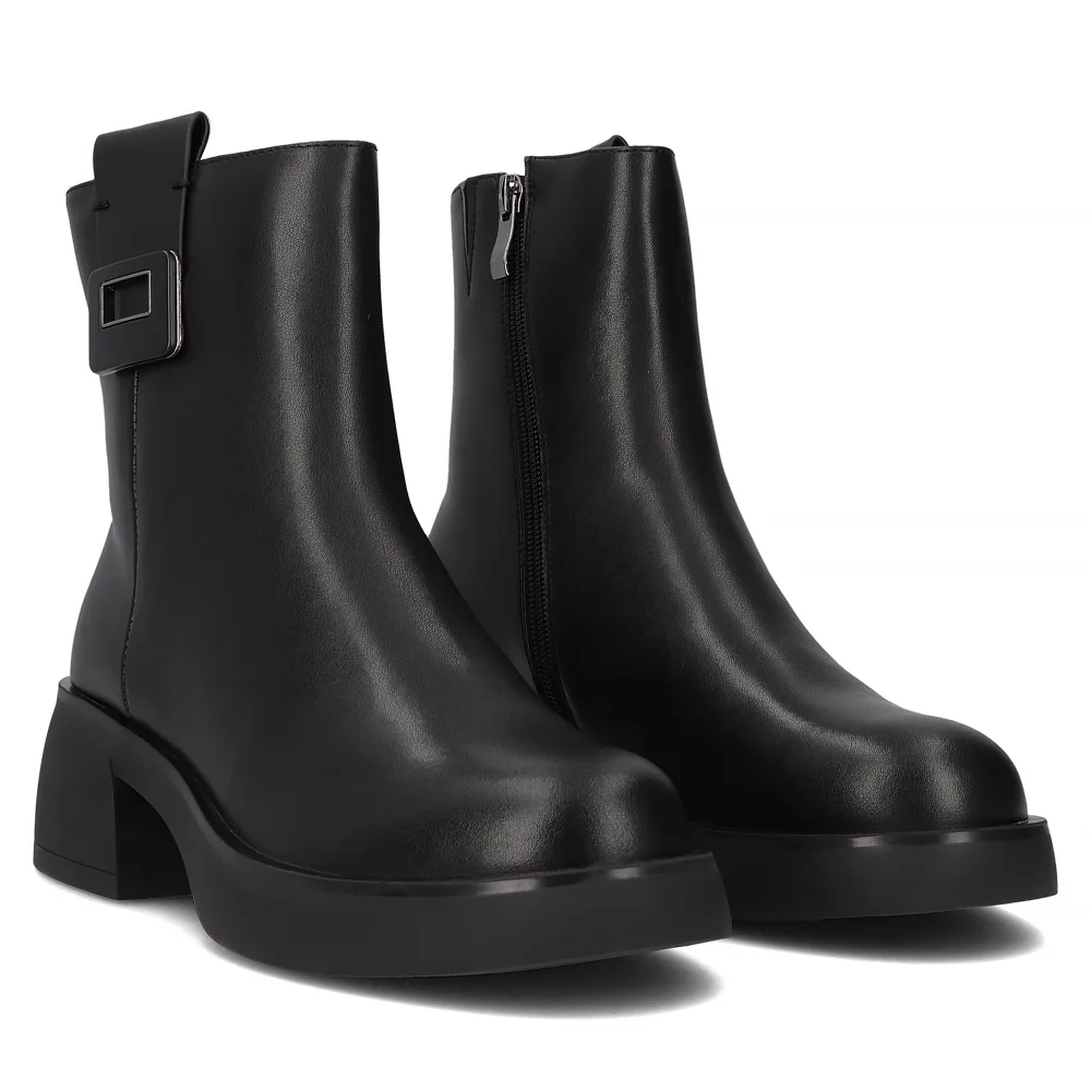 Leather ankle boots DBT6551/24 BK black