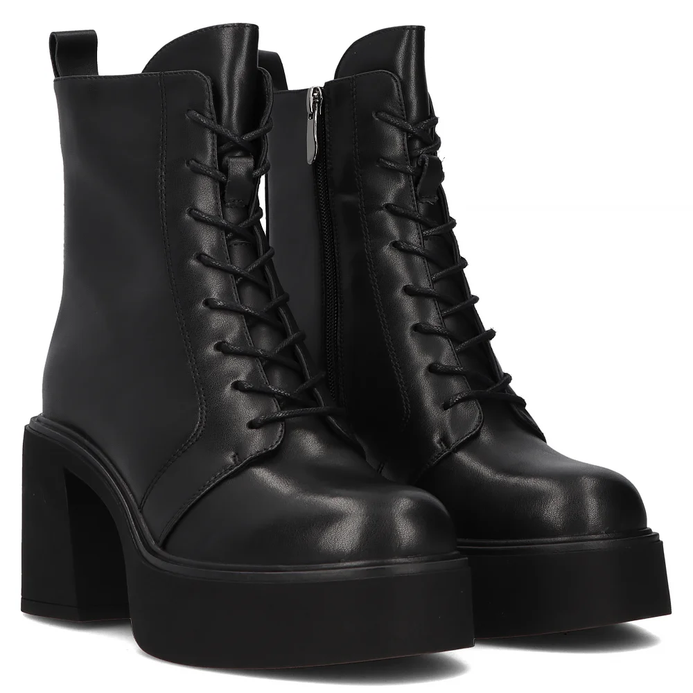 Leather ankle boots DBT6581/24 BK black