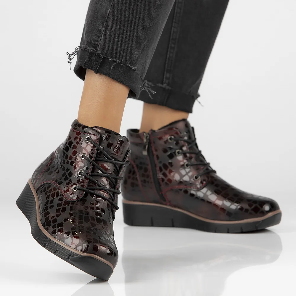 Leather ankle boots Filippo DBT3169/24 BG burgundy