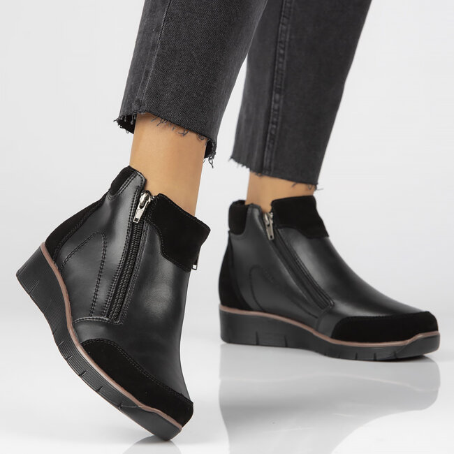 Leather ankle boots Filippo DBT3950/23 BK black