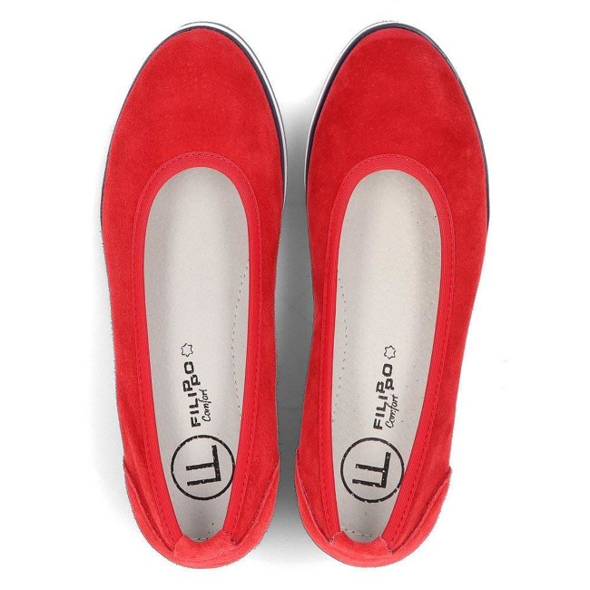 Leather ballerinas Filippo DP2323/21 RD red