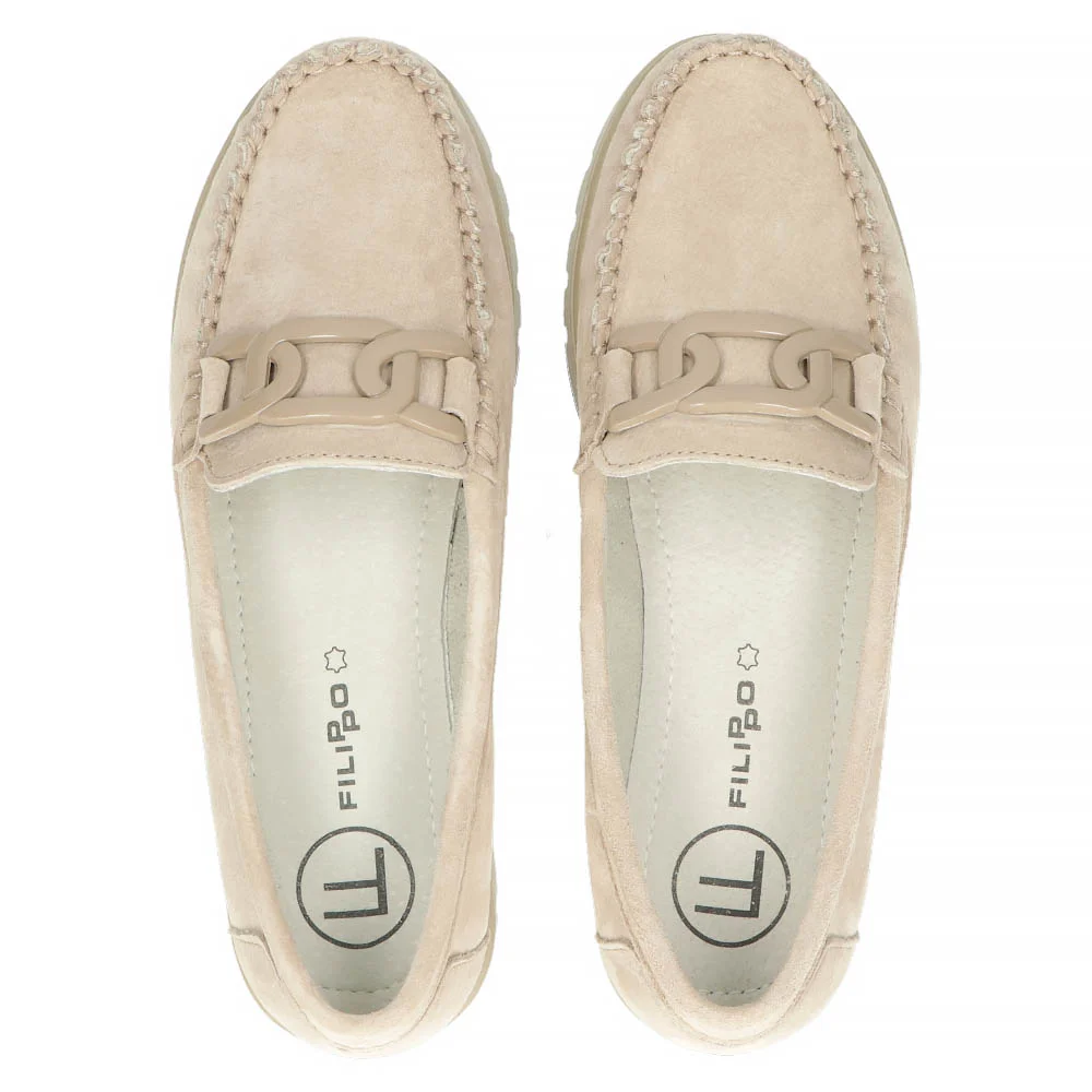 Leather loafers Filippo DP3334/24 BE beige