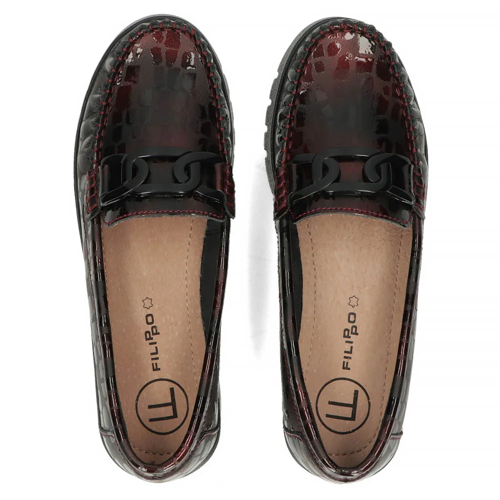 Leather loafers Filippo DP3334/24 BG maroon