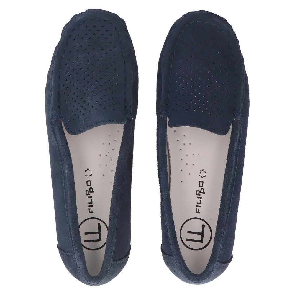 Leather loafers Filippo DP6082/24 NV navy blue