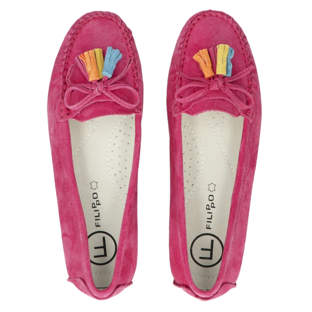 Leather loafers Filippo DP6136/24 FH fuchsia