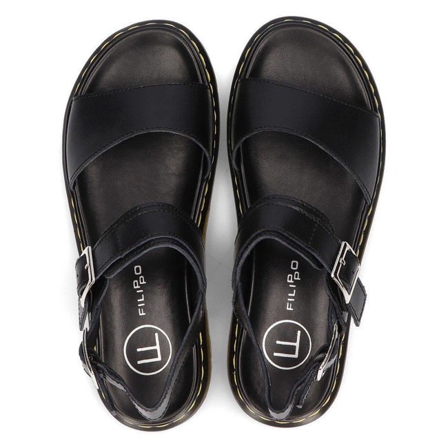 Leather sandals Filippo DS2040/22 BK black