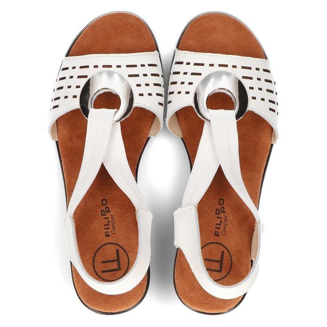 Leather sandals Filippo DS2308/21 WH white