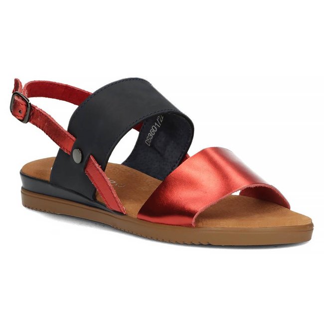 Leather sandals Filippo DS3601/22 RD NV red and navy