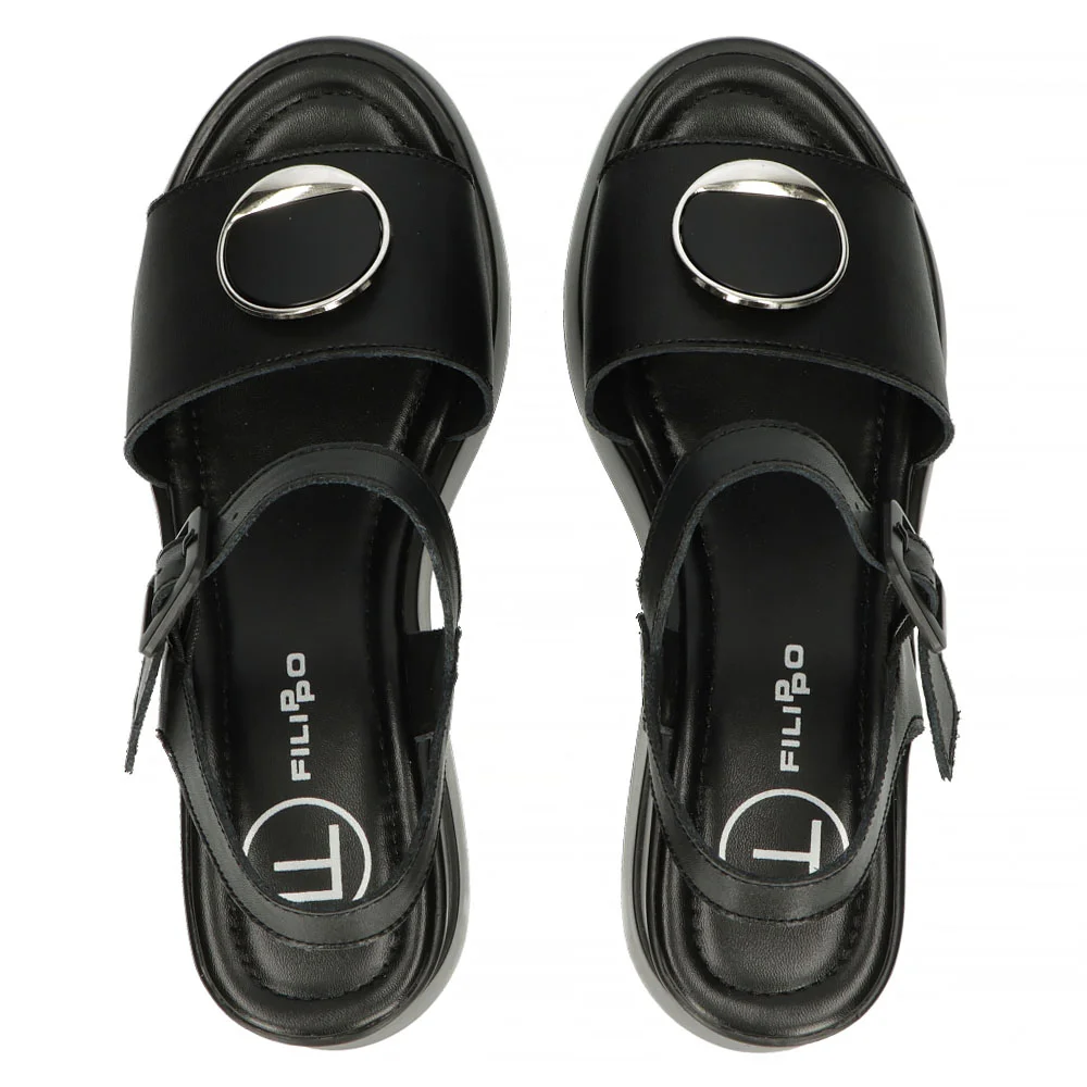 Leather sandals Filippo DS4411/24 BK black