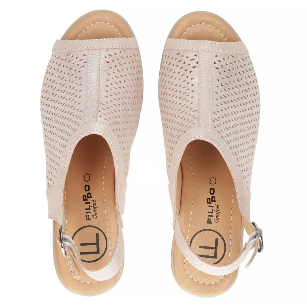 Leather sandals Filippo DS4475/24 PI pink