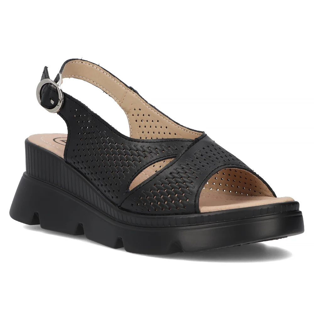 Leather sandals Filippo DS6051/24 BK black