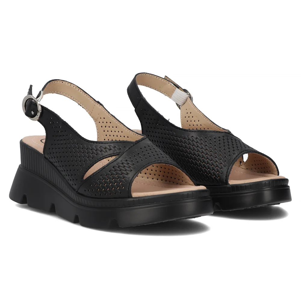 Leather sandals Filippo DS6051/24 BK black