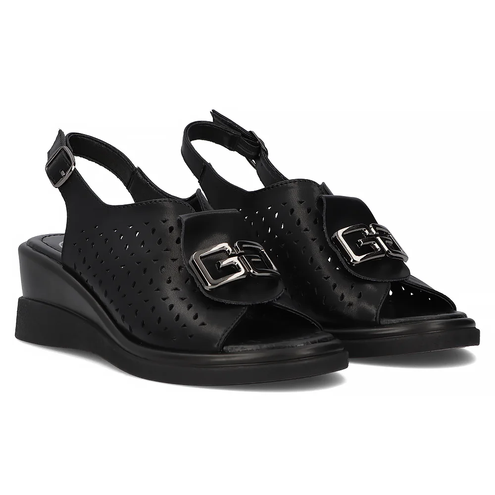 Leather sandals Filippo DS6154/24 BK black