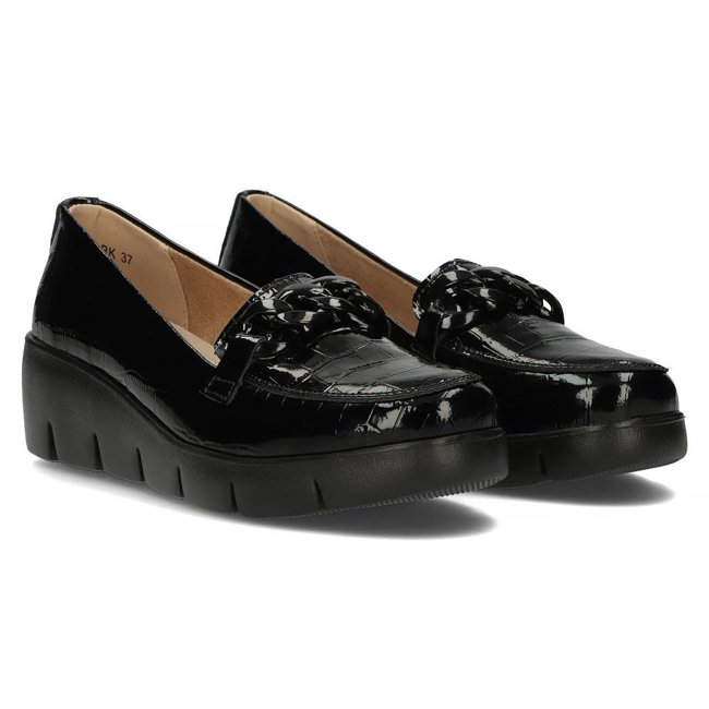 Leather shoes DP4128/22 BK black