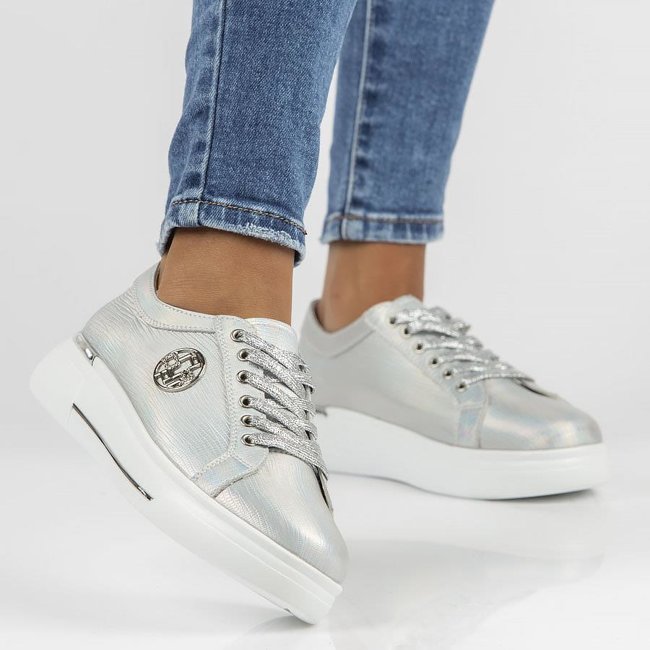 Leather shoes FILIPPO DP3506/22 SI silver