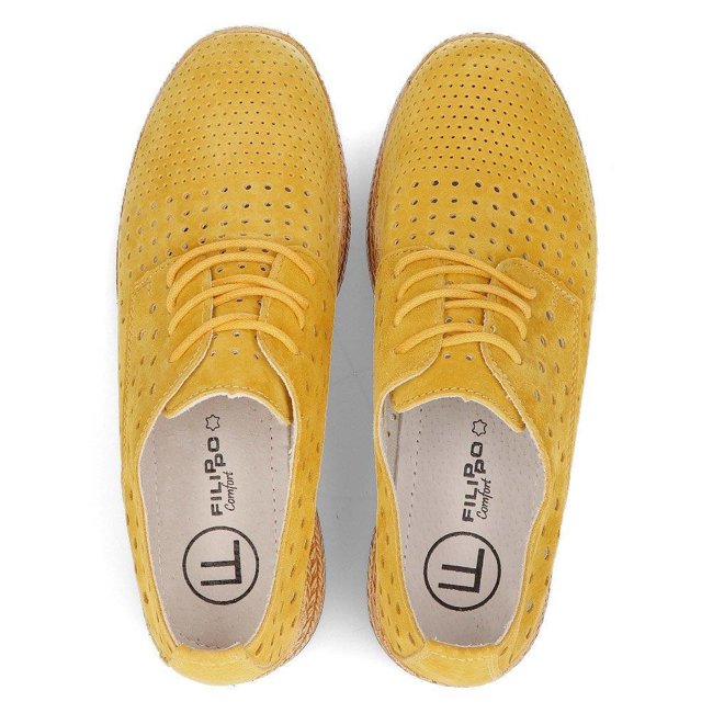 Leather shoes Filippo DP2162/21 YL yellow