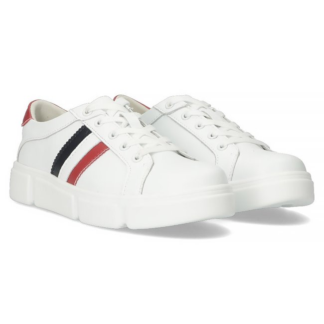 Leather shoes Filippo DP4530/23 WH RD white