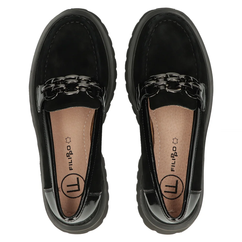 Leather shoes Filippo DP4782/23 BK black