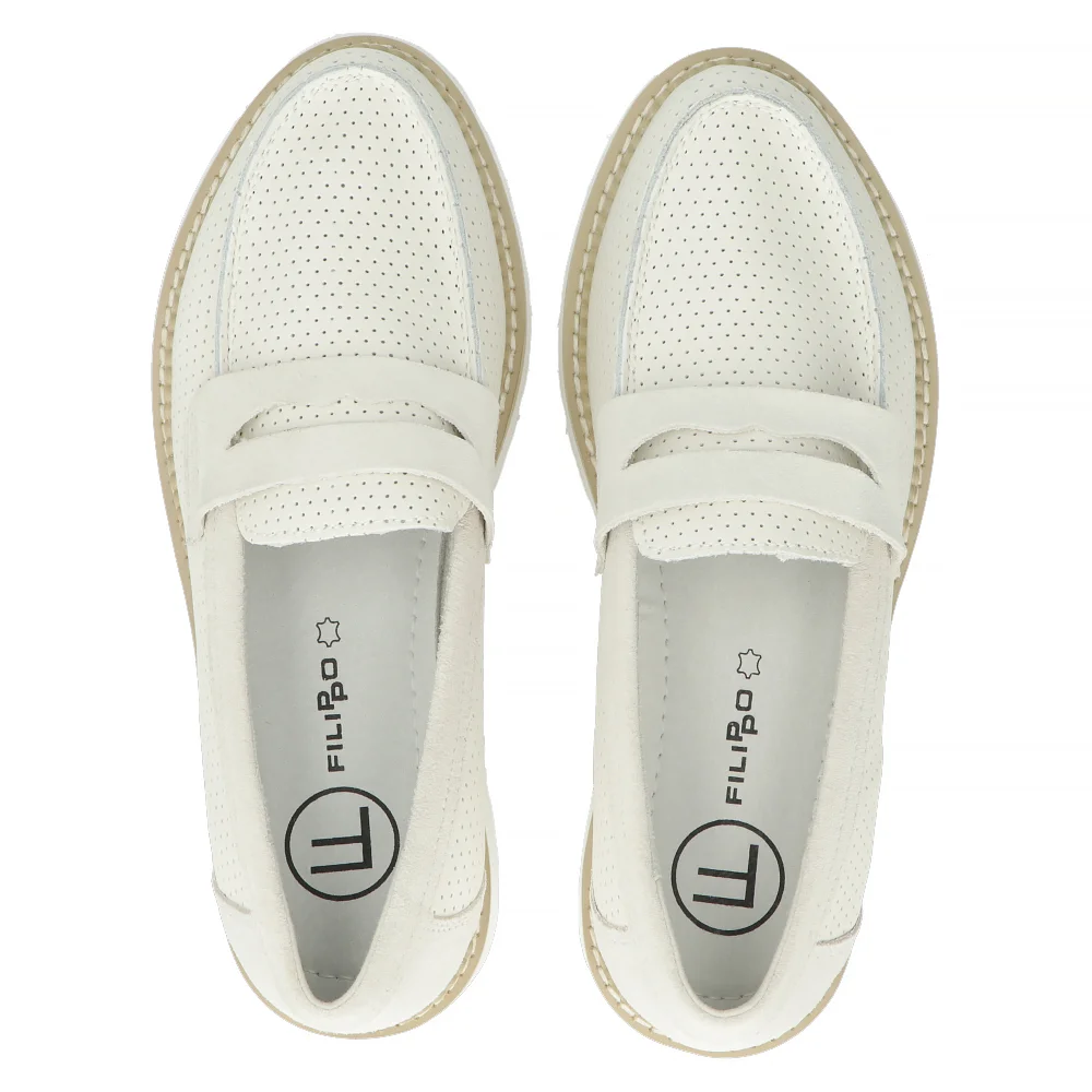 Leather shoes Filippo DP6090/24 WH white