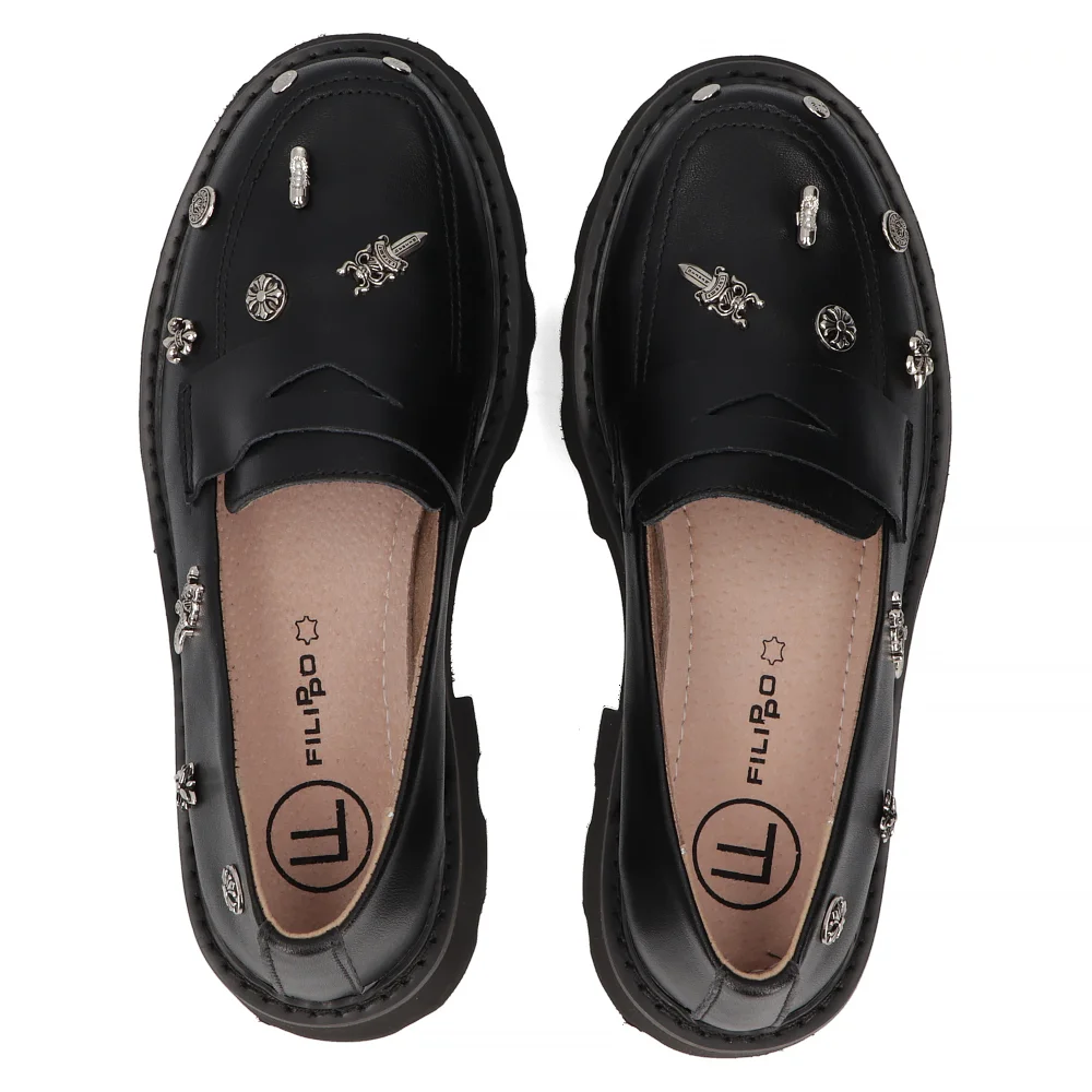 Leather shoes Filippo DP6093/24 BK black