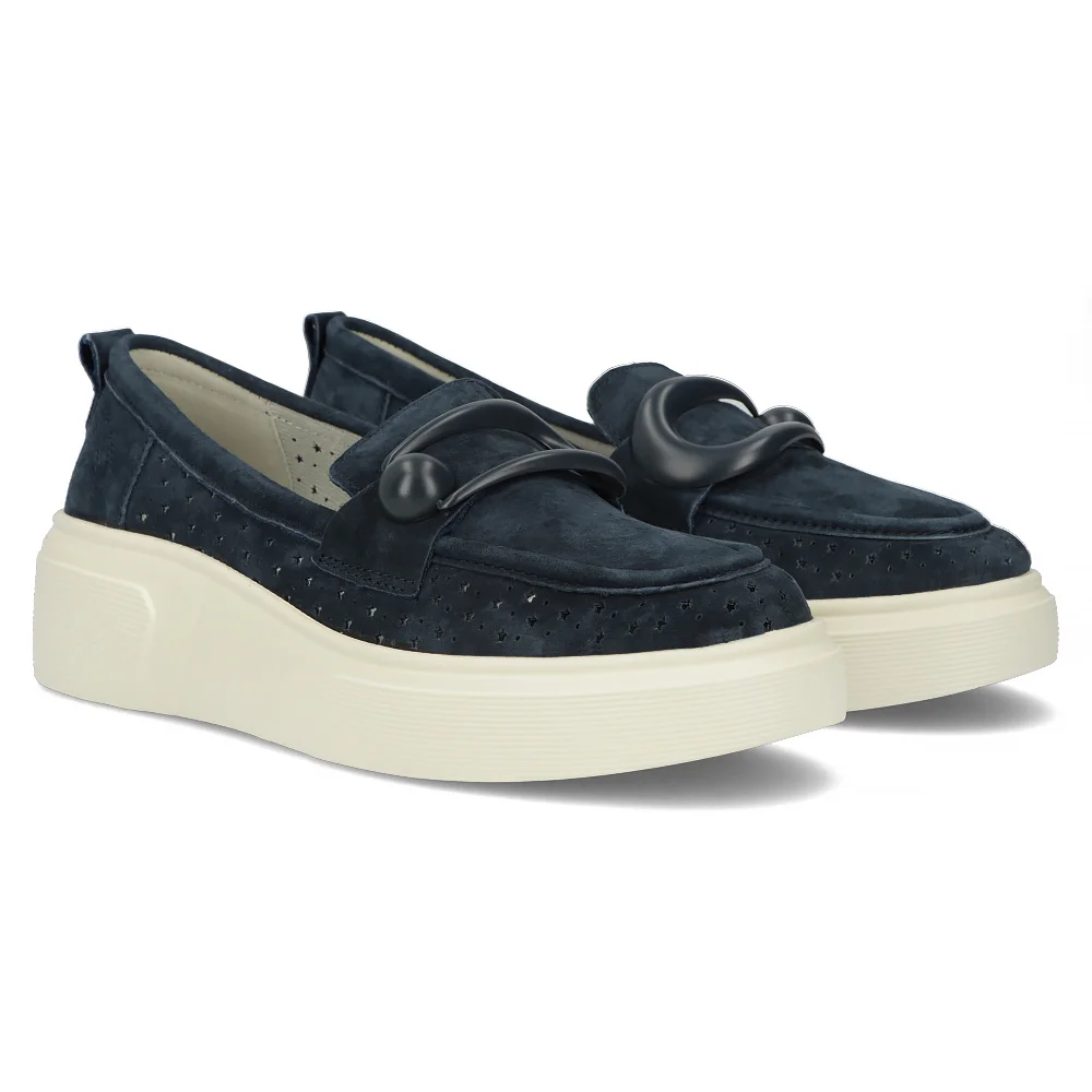 Leather shoes Filippo DP6131/24 NV navy blue