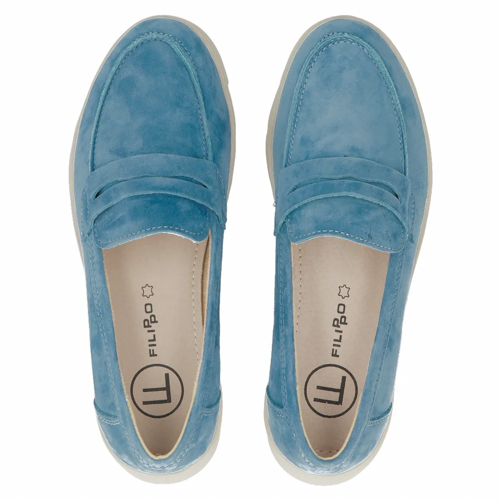 Leather shoes Filippo DP6248/24 BL blue