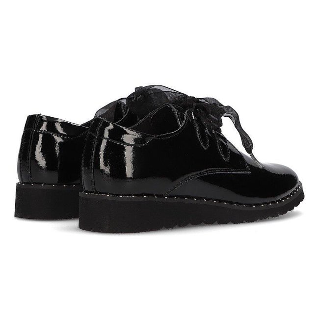 Leather shoes Filippo DP947/21 BK black lacquered