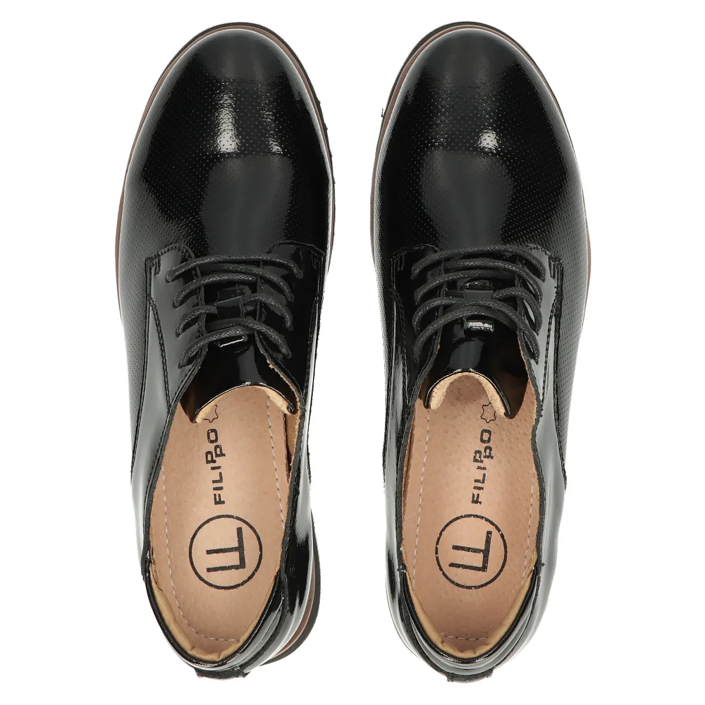 Leather shoes FilippoDP4796/23 BK black