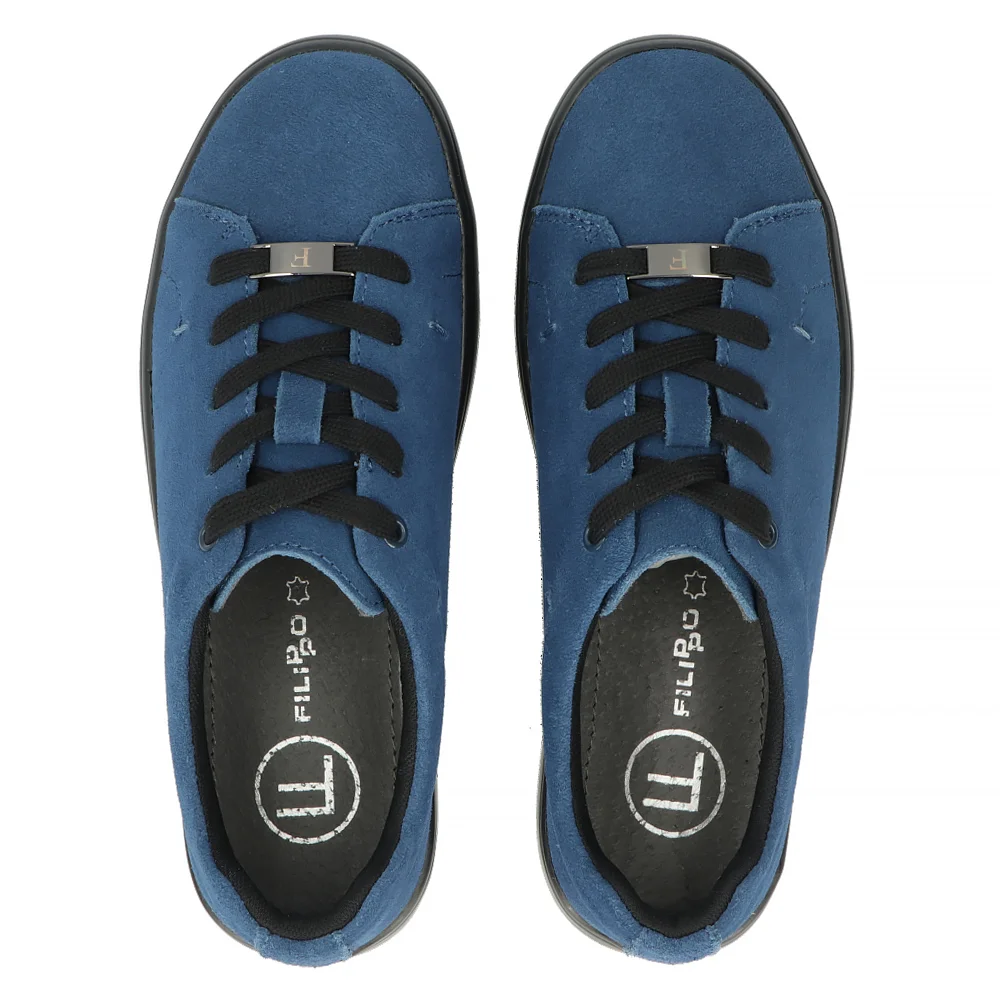 Leather shoes FilippoDP6247/24 NV BK navy blue