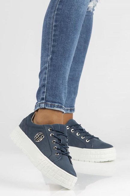 Leather sneakers FILIPPO DP3528/22 NV navy