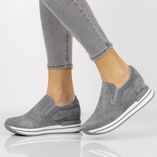 Leather sneakers Filippo DP1512/21 Gr gray