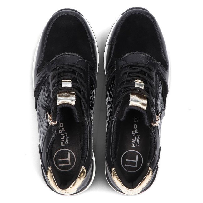 Leather sneakers Filippo DP2052/21 BK black