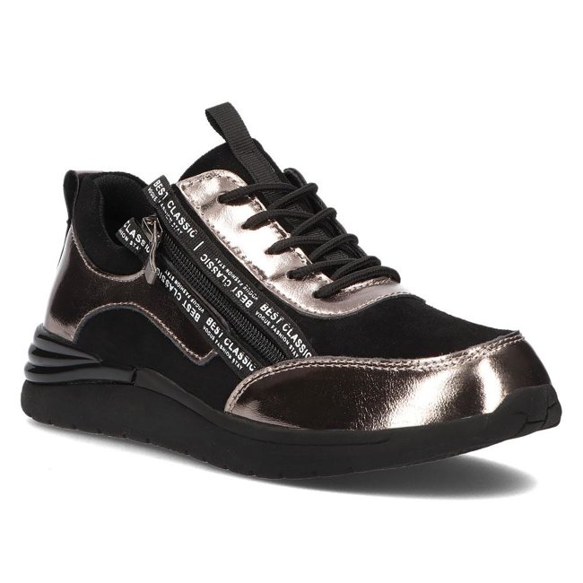 Leather sneakers Filippo DP3149/21 BK GN dark nickel
