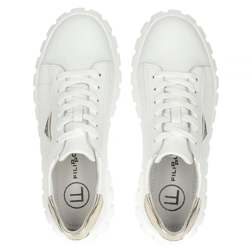 Leather sneakers Filippo DP4138/24 WH white