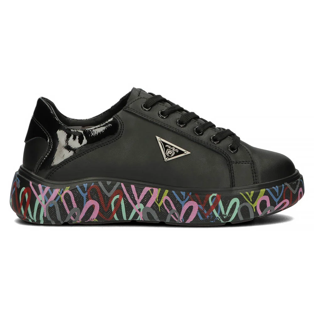 Leather sneakers Filippo DP4480/24 BK MLT black