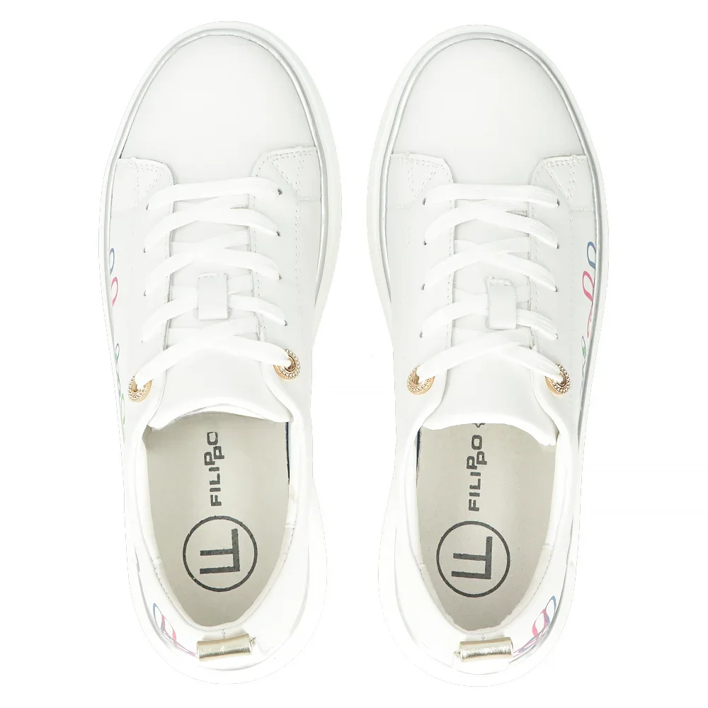 Leather sneakers Filippo DP4480/24 MLT white