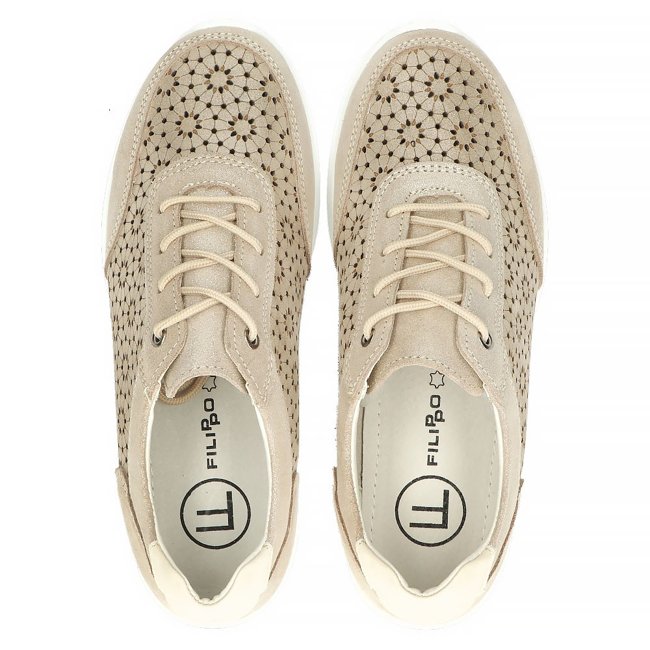 Leather sneakers Filippo DP4519/23 GO gold