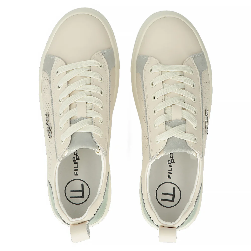 Leather sneakers Filippo DP6040/24 BE GE beige