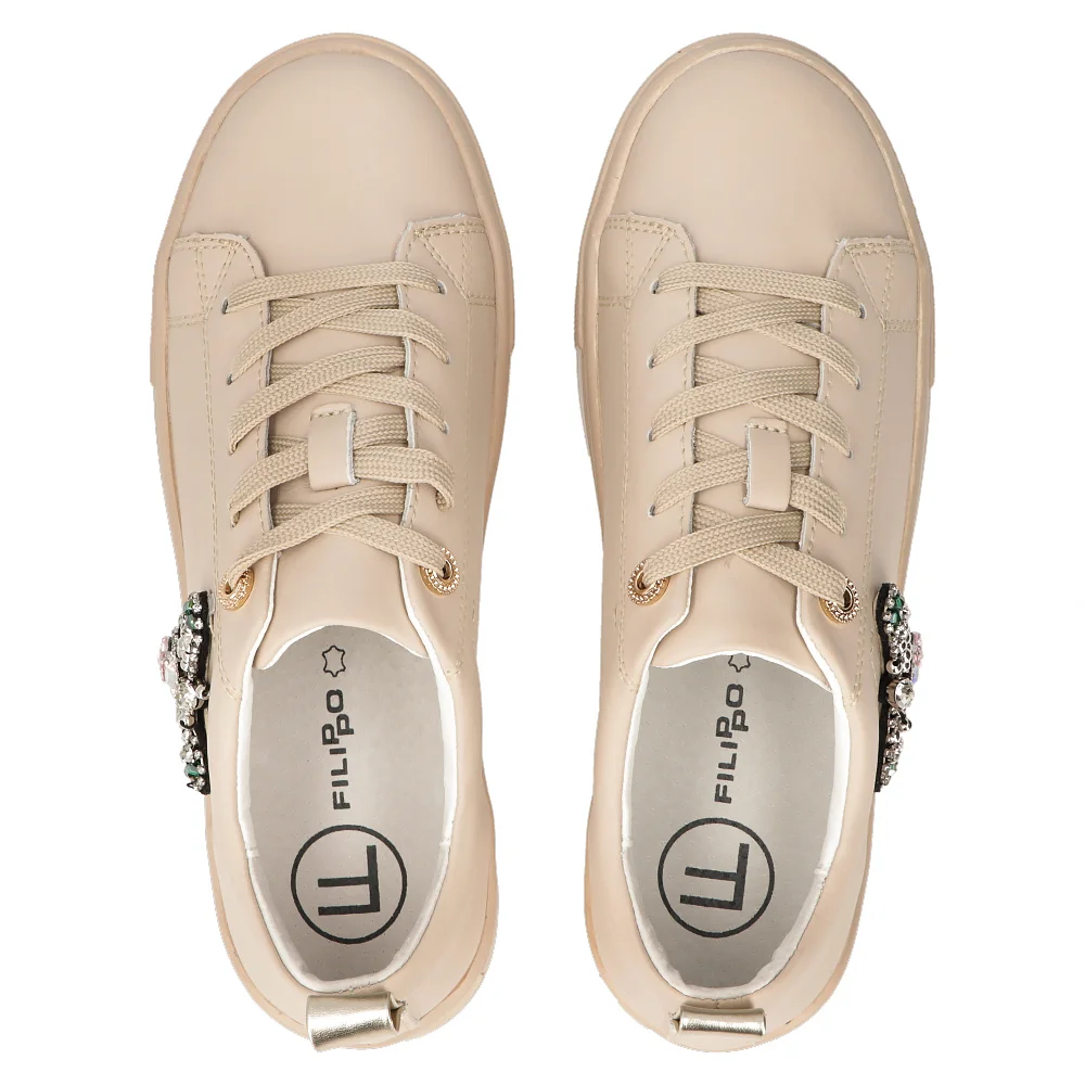 Leather sneakers Filippo DP6042/24 BE beige