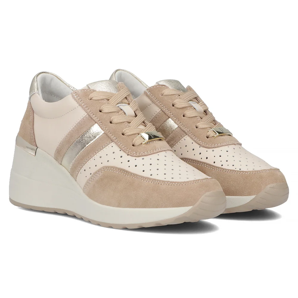 Leather sneakers Filippo DP6046/24 BE beige