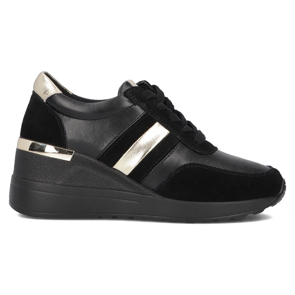 Leather sneakers Filippo DP6046/24 BK black